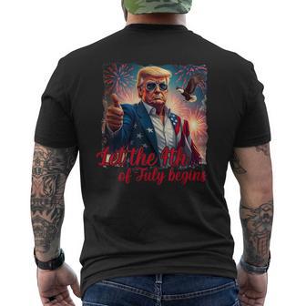 Let The 4Th Of July Begins Trump American Fireworks Men's T-shirt Back Print - Thegiftio UK