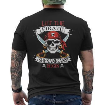 Let The Pirate Shenanigans Begian Pirate Skull Halloween Boy Men's T-shirt Back Print - Thegiftio UK