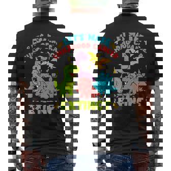 Let's Make Childhood Cancer Extinct Dinosaurs Wear Gold Men's T-shirt Back Print - Monsterry