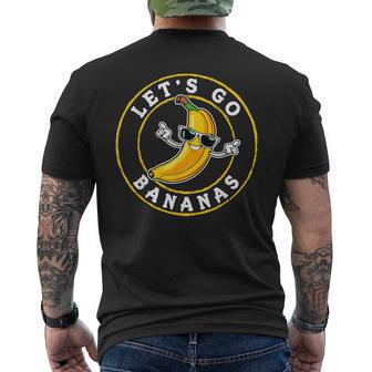 Let's Go Bananas Cartoon Humor Banana Men's T-shirt Back Print - Thegiftio UK