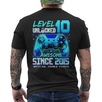 Level 10 Unlocked Awesome Since 2015 10Th Birthday Gaming Men's T-shirt Back Print - Thegiftio UK