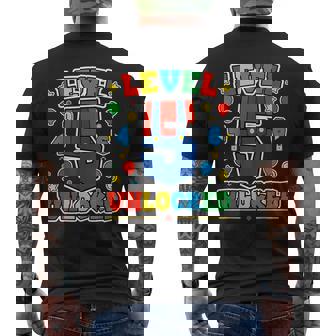 Level 5 Unlocked 5Th Birthday Super Gamer Gaming Theme Party Men's T-shirt Back Print - Thegiftio
