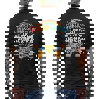 Level Up To Kindergarten Video Game First Day Of School Men's T-shirt Back Print - Monsterry