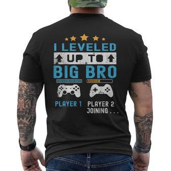 Leveled Up To Big Bro Gamer New Player Joining Soon Men's T-shirt Back Print - Thegiftio UK