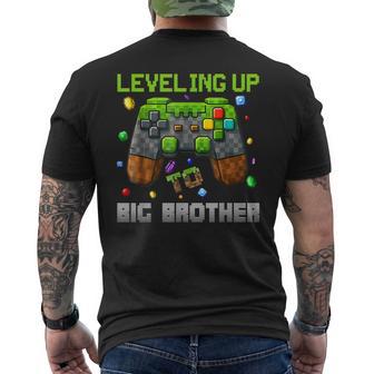 Leveling Up To Big Brother Gamer Pixel Men's T-shirt Back Print - Thegiftio UK