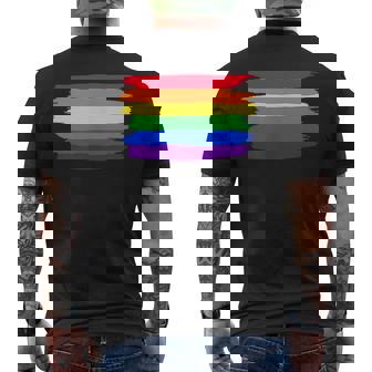 Lgbt ハートにレインボーフラッグ メンズTシャツ バックプリント - Kawaiitshirt