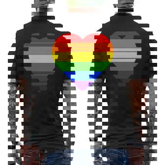 Lgbt レインボー・ハート・フラッグ ゲイ・バイ・ラブ・プライド月間 Lgbtq メンズTシャツ バックプリント - Kawaiitshirt