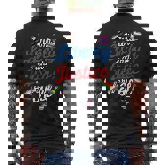 With Liberty And Justice For All Human Rights Lgbt Men's T-shirt Back Print - Thegiftio UK