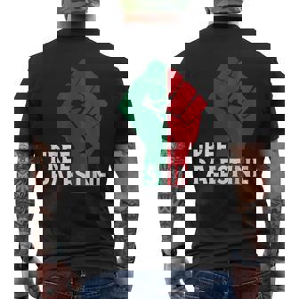 Libre Palestinaave Gaza Partidarios Palestinos Bandera Y Puño Camiseta Hombre Estampado Espalda - Regaloses