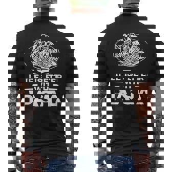 Life Is Better With パスタ スパゲッティ イタリア料理好き メンズTシャツ バックプリント - Kawaiitshirt