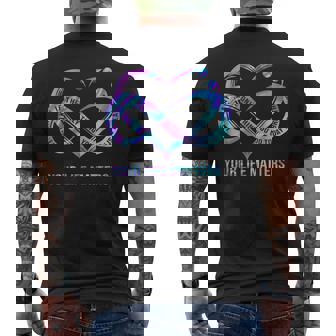 Your Life Matters Suicide Prevention Awareness Stay Men's T-shirt Back Print | Mazezy