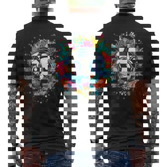 Lindo Balón De Fútbol Con Flores Coloridas Camiseta Hombre Estampado Espalda - Regaloses