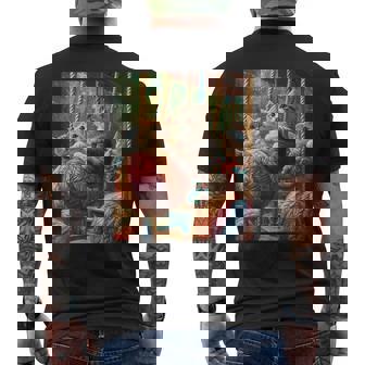 Lindos Gatitos Jugando Con Ovillos De Lana Camiseta Hombre Estampado Espalda - Regaloses
