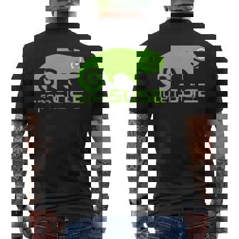 Linux Opensuse ラバーtシャツ タグライン&ロゴ オープンソースos メンズTシャツ バックプリント - Kawaiitshirt