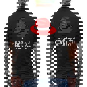 Linuxレッドハット愛好家tシャツペンギンタックスオープンソースos メンズTシャツ バックプリント - Kawaiitshirt