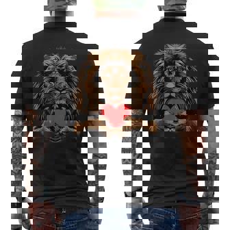 Lion Étreignantalentine Cœur Amour Lionaint-Valentin T-shirt imprimé au dos - Cadeauxyz
