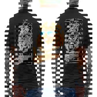 Lion Safari Sunglasses Lion Men's T-shirt Back Print - Monsterry