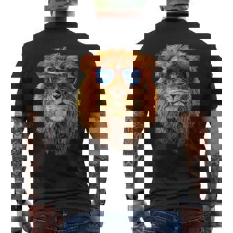 Lion Wearing Sunglasses Africa Graphic Men's T-shirt Back Print - Thegiftio