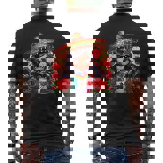 Long Haired Curvy Mexican Chibi Zarape Roses Mexican Pride メンズTシャツ バックプリント - Kawaiitshirt