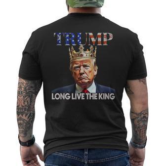 Long Live The King Vintage Retro Trump Portrait 4Th Of July Men's T-shirt Back Print - Thegiftio