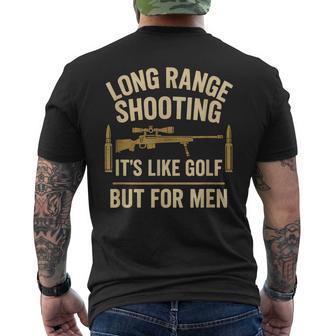 Long Range Shooting It's Like Golf But For Grunge Men's T-shirt Back Print - Thegiftio UK