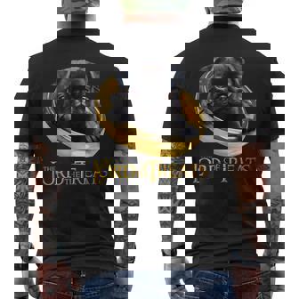 Lord Of The Treats 御馳走の主-クリスマスのための面白い黒いパグ犬 メンズTシャツ バックプリント - Kawaiitshirt