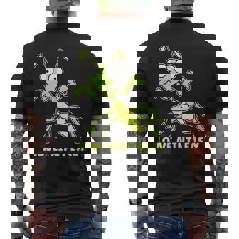 Love Ain't Easy カマキリ ユーモア 昆虫 恋人 ジョーク メンズTシャツ バックプリント - Kawaiitshirt