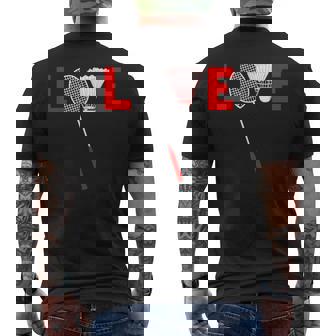 Love Badminton レトロバドミントンラバー メンズTシャツ バックプリント - Kawaiitshirt