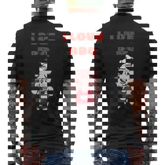 I Love Bbq グリル & スモーカー メンズTシャツ バックプリント - Kawaiitshirt