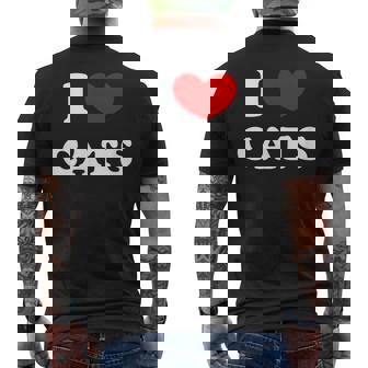 I Love Cats I Heart Cats メンズTシャツ バックプリント - Kawaiitshirt