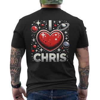 I Love Chris Red Heart I Heart Chris Men's T-shirt Back Print - Thegiftio UK