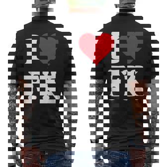 I Love Fk Initials I Heart FK First Last Name F K メンズTシャツ バックプリント - Kawaiitshirt