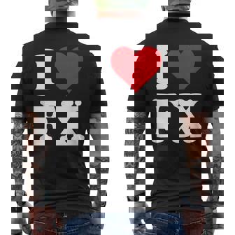 I Love Fx イニシャル I Heart FX 名前 F X メンズTシャツ バックプリント - Kawaiitshirt