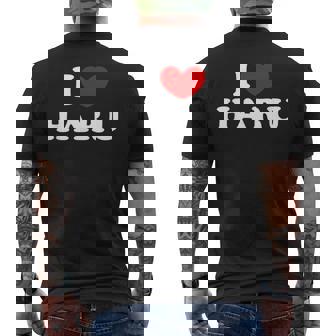 I Love Haru 私は愛する Haru メンズTシャツ バックプリント - Kawaiitshirt