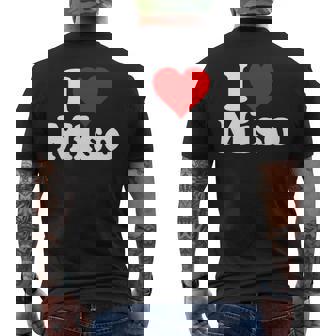 I Love Heart Miso 発酵大豆ペースト ミソスープ メンズTシャツ バックプリント - Kawaiitshirt