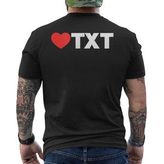 Love Heart Txt Loved By People Whose Favorite Is Txt Men's T-shirt Back Print - Thegiftio UK