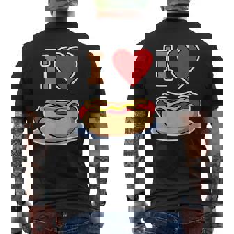 I Love Hot Dog 私はホットドッグを愛している ホットドッグ メンズTシャツ バックプリント - Kawaiitshirt