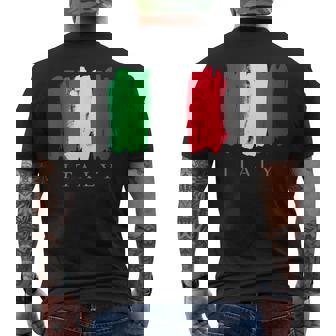 I Love Italy 、クールでキュートなイタリア国旗グラフィックデザイン メンズTシャツ バックプリント - Kawaiitshirt