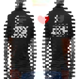 I Love Jin 私は愛する Jin メンズTシャツ バックプリント - Kawaiitshirt