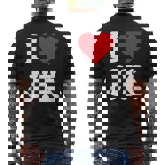 I Love Jk Initials I Heart JK First Last Name J K メンズTシャツ バックプリント - Kawaiitshirt