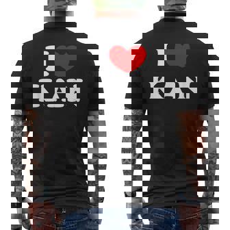 I Love Kan 私は愛する Kan メンズTシャツ バックプリント - Kawaiitshirt