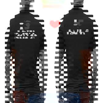 I Love Kaniya 私は愛する Kaniya メンズTシャツ バックプリント - Kawaiitshirt