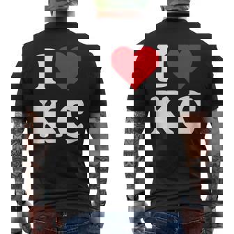 I Love Kc Initials I Heart KC First Last Name K C メンズTシャツ バックプリント - Kawaiitshirt