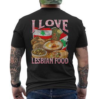 I Love Lesbian Food Lebanese Food Meme Bootleg Men's T-shirt Back Print - Thegiftio UK