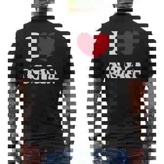 I Love Osaka アイ・ラブ大阪 メンズTシャツ バックプリント - Kawaiitshirt