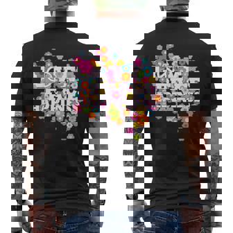 Love Peace Happiness 60年代70年代ヒッピーフラワーパワー メンズTシャツ バックプリント - Kawaiitshirt