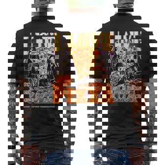 I Love Pizza Food Pizza Amante Memekeleton Bootleg T-shirt da uomo con stampa posteriore - Novitaregali