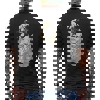 Love Pugs かっこいいポケットパグ ペット 犬 グラフィックデザイン メンズTシャツ バックプリント - Kawaiitshirt