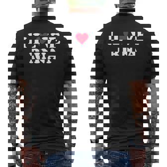 I Love Rina マッチング ガールフレンド&ボーイフレンド リナの名前 メンズTシャツ バックプリント - Kawaiitshirt