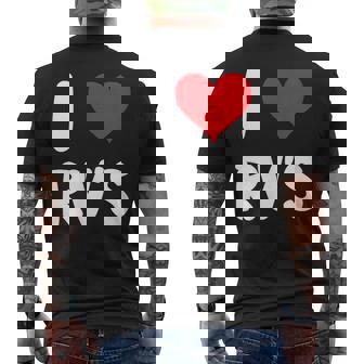 I Love Rv のレクリエーションビークル キャンプ キャンピングカー 旅行 旅行 メンズTシャツ バックプリント - Kawaiitshirt